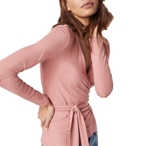 Balletcore Pink Wrap Long Sleeve Top Size Medium